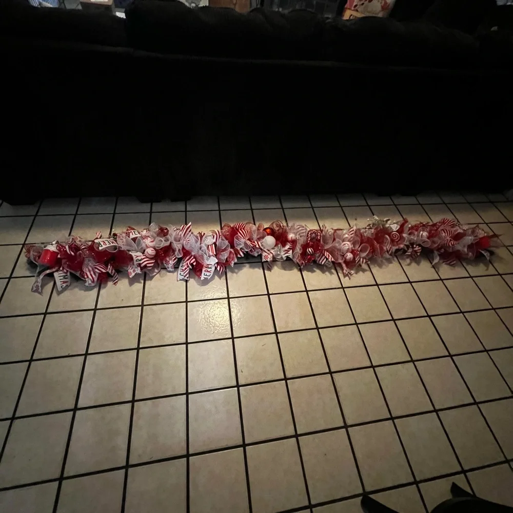 Red and White Holiday Garland for Festive Decor